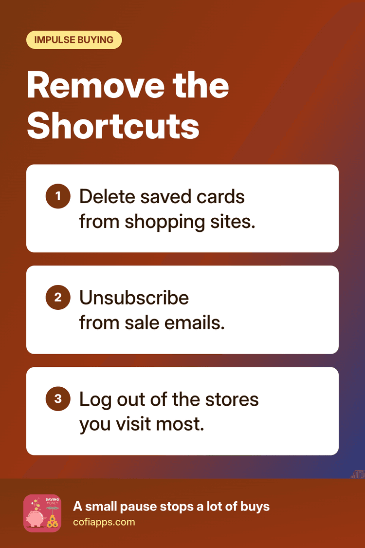 Remove the shortcuts that make impulse buying easy