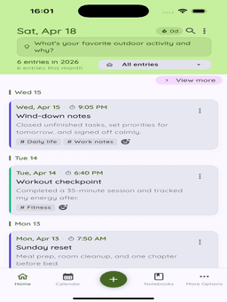 Daykept daily timeline