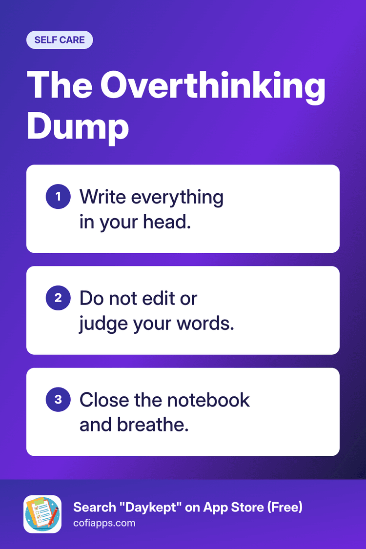 The overthinking dump in three steps