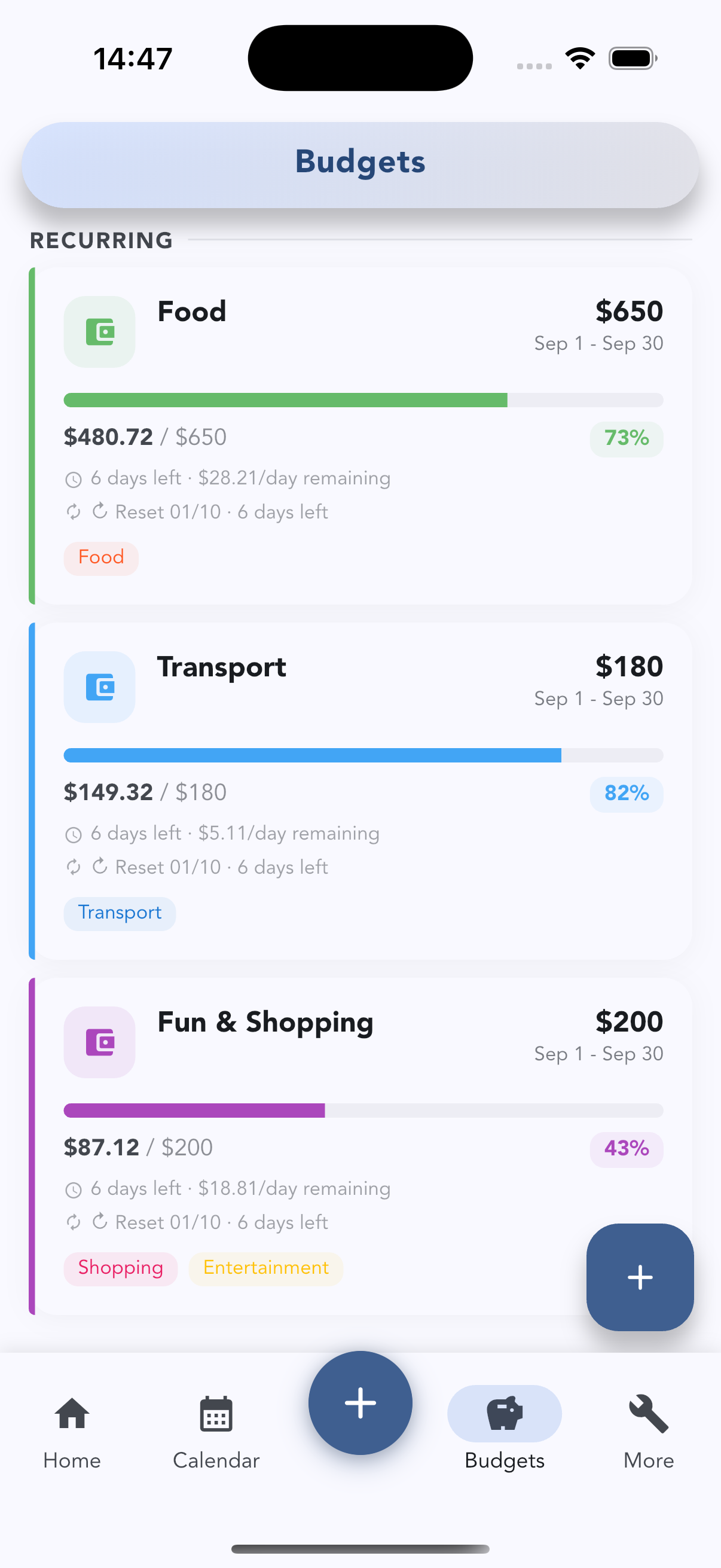 Budgets in Cashvelope